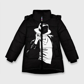 Зимняя куртка для девочек 3D с принтом Michael Jackson в Новосибирске, ткань верха — 100% полиэстер; подклад — 100% полиэстер, утеплитель — 100% полиэстер. | длина ниже бедра, удлиненная спинка, воротник стойка и отстегивающийся капюшон. Есть боковые карманы с листочкой на кнопках, утяжки по низу изделия и внутренний карман на молнии. 

Предусмотрены светоотражающий принт на спинке, радужный светоотражающий элемент на пуллере молнии и на резинке для утяжки. | майкл джексон