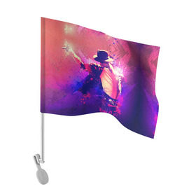 Флаг для автомобиля с принтом Michael Jackson в Новосибирске, 100% полиэстер | Размер: 30*21 см | джексон | майкл
