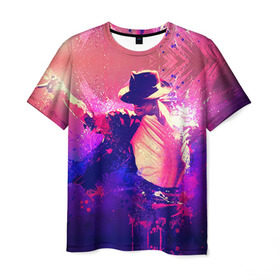 Мужская футболка 3D с принтом Michael Jackson в Новосибирске, 100% полиэфир | прямой крой, круглый вырез горловины, длина до линии бедер | джексон | майкл