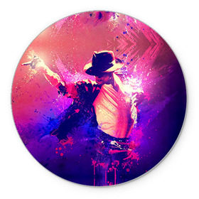 Коврик круглый с принтом Michael Jackson в Новосибирске, резина и полиэстер | круглая форма, изображение наносится на всю лицевую часть | джексон | майкл