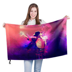Флаг 3D с принтом Michael Jackson в Новосибирске, 100% полиэстер | плотность ткани — 95 г/м2, размер — 67 х 109 см. Принт наносится с одной стороны | джексон | майкл