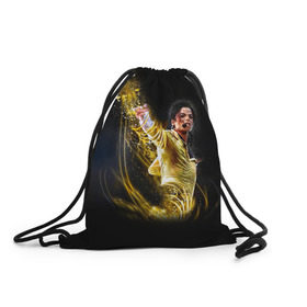 Рюкзак-мешок 3D с принтом Michael Jackson в Новосибирске, 100% полиэстер | плотность ткани — 200 г/м2, размер — 35 х 45 см; лямки — толстые шнурки, застежка на шнуровке, без карманов и подкладки | майкл джексон