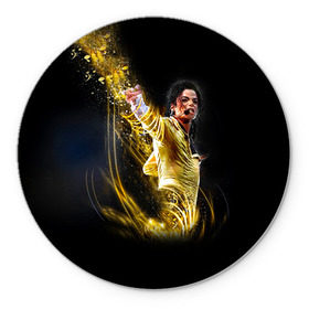 Коврик круглый с принтом Michael Jackson в Новосибирске, резина и полиэстер | круглая форма, изображение наносится на всю лицевую часть | майкл джексон