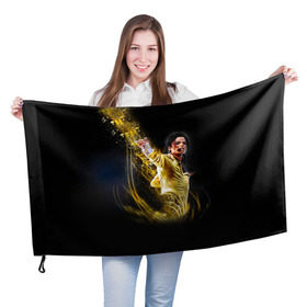 Флаг 3D с принтом Michael Jackson в Новосибирске, 100% полиэстер | плотность ткани — 95 г/м2, размер — 67 х 109 см. Принт наносится с одной стороны | майкл джексон