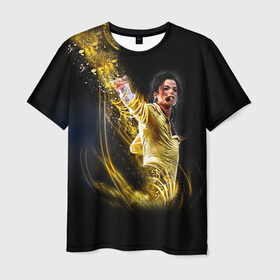 Мужская футболка 3D с принтом Michael Jackson в Новосибирске, 100% полиэфир | прямой крой, круглый вырез горловины, длина до линии бедер | Тематика изображения на принте: майкл джексон