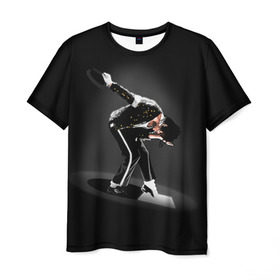 Мужская футболка 3D с принтом Michael Jackson в Новосибирске, 100% полиэфир | прямой крой, круглый вырез горловины, длина до линии бедер | майкл джексон