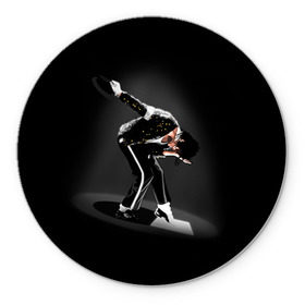 Коврик круглый с принтом Michael Jackson в Новосибирске, резина и полиэстер | круглая форма, изображение наносится на всю лицевую часть | Тематика изображения на принте: майкл джексон