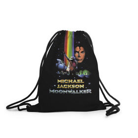 Рюкзак-мешок 3D с принтом Michael Jackson в Новосибирске, 100% полиэстер | плотность ткани — 200 г/м2, размер — 35 х 45 см; лямки — толстые шнурки, застежка на шнуровке, без карманов и подкладки | Тематика изображения на принте: майкл джексон