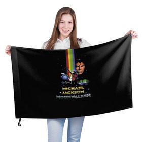 Флаг 3D с принтом Michael Jackson в Новосибирске, 100% полиэстер | плотность ткани — 95 г/м2, размер — 67 х 109 см. Принт наносится с одной стороны | майкл джексон