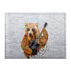 Обложка для студенческого билета с принтом Медведь с гитарой в Новосибирске, натуральная кожа | Размер: 11*8 см; Печать на всей внешней стороне | гитара