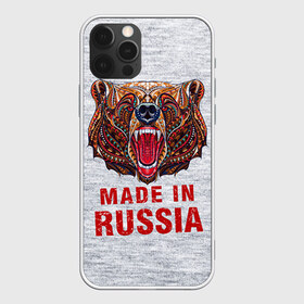 Чехол для iPhone 12 Pro Max с принтом made in Russia в Новосибирске, Силикон |  | Тематика изображения на принте: bear | made | made in russia | russia | злой | медведь | пасть | русский | я | я русский