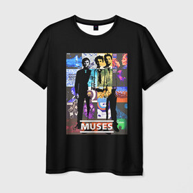 Мужская футболка 3D с принтом Muse в Новосибирске, 100% полиэфир | прямой крой, круглый вырез горловины, длина до линии бедер | heavy | metal | muse | rock | trash | альтернатива | метал | рок | хеви
