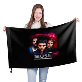 Флаг 3D с принтом Muse в Новосибирске, 100% полиэстер | плотность ткани — 95 г/м2, размер — 67 х 109 см. Принт наносится с одной стороны | heavy | metal | muse | rock | trash | альтернатива | метал | рок | хеви