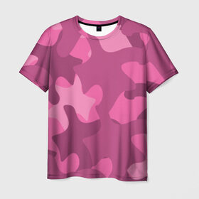 Мужская футболка 3D с принтом Розовый камуфляж в Новосибирске, 100% полиэфир | прямой крой, круглый вырез горловины, длина до линии бедер | army | military | армия