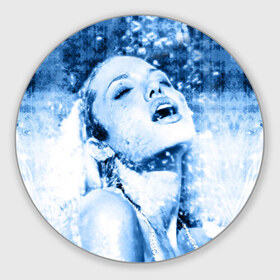Коврик круглый с принтом Анжелина Джоли в Новосибирске, резина и полиэстер | круглая форма, изображение наносится на всю лицевую часть | angelina jolie | американская актриса | анжелина джоли | режиссёр | фотомодель | ценарист