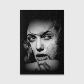 Обложка для паспорта матовая кожа с принтом Анжелина Джоли в Новосибирске, натуральная матовая кожа | размер 19,3 х 13,7 см; прозрачные пластиковые крепления | Тематика изображения на принте: angelina jolie | американская актриса | анжелина джоли | режиссёр | фотомодель | ценарист