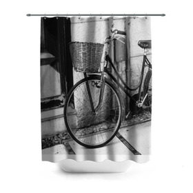 Штора 3D для ванной с принтом Велосипед в Новосибирске, 100% полиэстер | плотность материала — 100 г/м2. Стандартный размер — 146 см х 180 см. По верхнему краю — пластиковые люверсы для креплений. В комплекте 10 пластиковых колец | bike | байк | велосипед | италия | стиль
