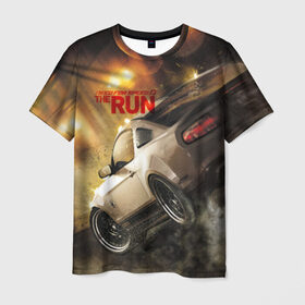 Мужская футболка 3D с принтом NFS в Новосибирске, 100% полиэфир | прямой крой, круглый вырез горловины, длина до линии бедер | need for speed | nfs | the run | авто | нфс