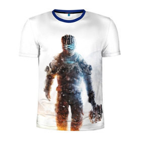 Мужская футболка 3D спортивная с принтом Isaac Clark в Новосибирске, 100% полиэстер с улучшенными характеристиками | приталенный силуэт, круглая горловина, широкие плечи, сужается к линии бедра | dead | horror | isaac clark | space | игра | космос