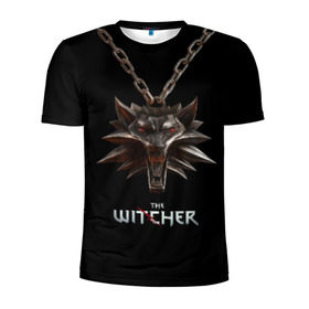 Мужская футболка 3D спортивная с принтом The Witcher в Новосибирске, 100% полиэстер с улучшенными характеристиками | приталенный силуэт, круглая горловина, широкие плечи, сужается к линии бедра | ведьмак