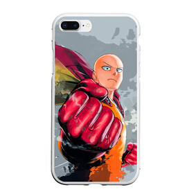 Чехол для iPhone 7Plus/8 Plus матовый с принтом One-punch man в Новосибирске, Силикон | Область печати: задняя сторона чехла, без боковых панелей | anime | one punch man one punch man | аниме | анимешка | ван пач ман | ван пач мен | ванпанчман | ванпанчмен | ванпачман | ванпачмен | генос | манга | саитама | сайтама