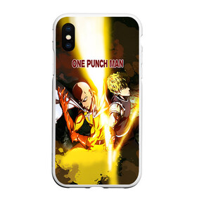 Чехол для iPhone XS Max матовый с принтом One punch man в Новосибирске, Силикон | Область печати: задняя сторона чехла, без боковых панелей | anime | ван пач ман | ван пач мен | ванпанчман | ванпанчмен | ванпачман | ванпачмен | генос | сайтама