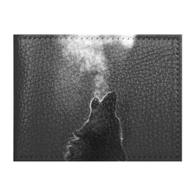 Обложка для студенческого билета с принтом Воющий волк в Новосибирске, натуральная кожа | Размер: 11*8 см; Печать на всей внешней стороне | animal