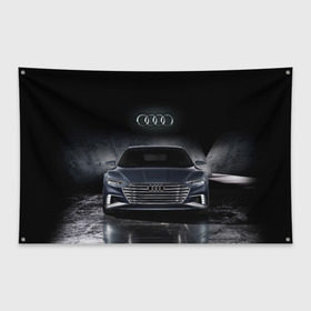 Флаг-баннер с принтом Audi в Новосибирске, 100% полиэстер | размер 67 х 109 см, плотность ткани — 95 г/м2; по краям флага есть четыре люверса для крепления | audi | car | ауди | машина