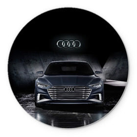 Коврик круглый с принтом Audi в Новосибирске, резина и полиэстер | круглая форма, изображение наносится на всю лицевую часть | Тематика изображения на принте: audi | car | ауди | машина