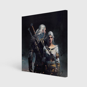 Холст квадратный с принтом Geralt and Ciri в Новосибирске, 100% ПВХ |  | ciri | gerald | roach | wild hunt | witcher | ведьмак | ведьмы | геральд | дикая охота | йен | йеннифер | плотва | цири
