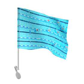 Флаг для автомобиля с принтом Бассейн в Новосибирске, 100% полиэстер | Размер: 30*21 см | плавание | спорт