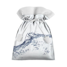 Подарочный 3D мешок с принтом Белая вода в Новосибирске, 100% полиэстер | Размер: 29*39 см | вода | волна | жидкость | пузырьки