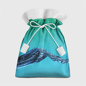 Подарочный 3D мешок с принтом Зеленая вода в Новосибирске, 100% полиэстер | Размер: 29*39 см | вода | волна | жидкость | пузырьки