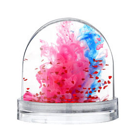 Водяной шар с принтом Взрыв красок в Новосибирске, Пластик | Изображение внутри шара печатается на глянцевой фотобумаге с двух сторон | краски | розовый | яркий