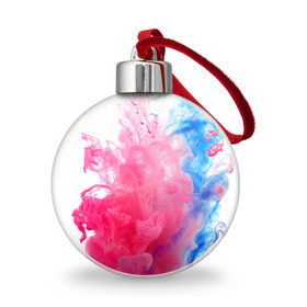 Ёлочный шар с принтом Взрыв красок в Новосибирске, Пластик | Диаметр: 77 мм | краски | розовый | яркий