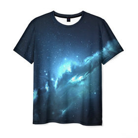 Мужская футболка 3D с принтом Atlantis Nebula в Новосибирске, 100% полиэфир | прямой крой, круглый вырез горловины, длина до линии бедер | вселенная | галактика | звезда | космос | небеса
