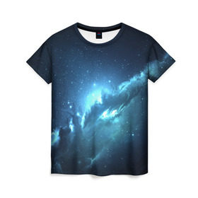Женская футболка 3D с принтом Atlantis Nebula в Новосибирске, 100% полиэфир ( синтетическое хлопкоподобное полотно) | прямой крой, круглый вырез горловины, длина до линии бедер | вселенная | галактика | звезда | космос | небеса