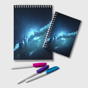 Блокнот с принтом Atlantis Nebula в Новосибирске, 100% бумага | 48 листов, плотность листов — 60 г/м2, плотность картонной обложки — 250 г/м2. Листы скреплены удобной пружинной спиралью. Цвет линий — светло-серый
 | Тематика изображения на принте: вселенная | галактика | звезда | космос | небеса