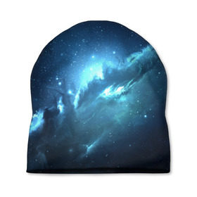 Шапка 3D с принтом Atlantis Nebula в Новосибирске, 100% полиэстер | универсальный размер, печать по всей поверхности изделия | Тематика изображения на принте: вселенная | галактика | звезда | космос | небеса