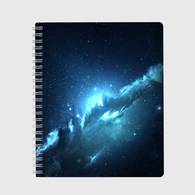 Тетрадь с принтом Atlantis Nebula в Новосибирске, 100% бумага | 48 листов, плотность листов — 60 г/м2, плотность картонной обложки — 250 г/м2. Листы скреплены сбоку удобной пружинной спиралью. Уголки страниц и обложки скругленные. Цвет линий — светло-серый
 | Тематика изображения на принте: вселенная | галактика | звезда | космос | небеса