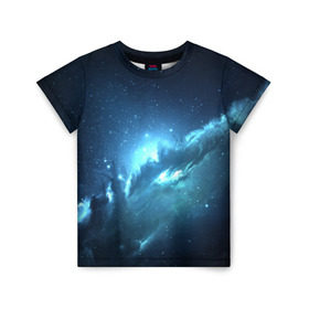 Детская футболка 3D с принтом Atlantis Nebula в Новосибирске, 100% гипоаллергенный полиэфир | прямой крой, круглый вырез горловины, длина до линии бедер, чуть спущенное плечо, ткань немного тянется | Тематика изображения на принте: вселенная | галактика | звезда | космос | небеса