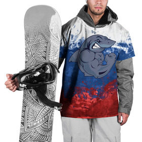 Накидка на куртку 3D с принтом Акула в Новосибирске, 100% полиэстер |  | Тематика изображения на принте: плавание | россия | русский | спорт