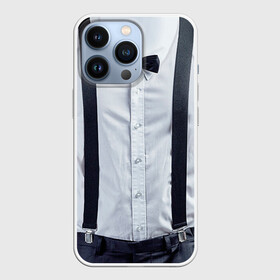 Чехол для iPhone 13 Pro с принтом Рубашка с подтяжками в Новосибирске,  |  | бабочка