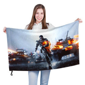 Флаг 3D с принтом Battlefield Multiplayer в Новосибирске, 100% полиэстер | плотность ткани — 95 г/м2, размер — 67 х 109 см. Принт наносится с одной стороны | battlefield | армия | бой | война | игра | солдат