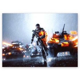 Поздравительная открытка с принтом Battlefield Multiplayer в Новосибирске, 100% бумага | плотность бумаги 280 г/м2, матовая, на обратной стороне линовка и место для марки
 | battlefield | армия | бой | война | игра | солдат