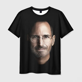 Мужская футболка 3D с принтом Стив Джобс в Новосибирске, 100% полиэфир | прямой крой, круглый вырез горловины, длина до линии бедер | apple | ipad | iphone | jobs | steve | джобс | стив