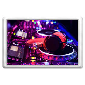 Магнит 45*70 с принтом DJ Mix в Новосибирске, Пластик | Размер: 78*52 мм; Размер печати: 70*45 | deejay | dj | диджей | музыка | наушники | пульт