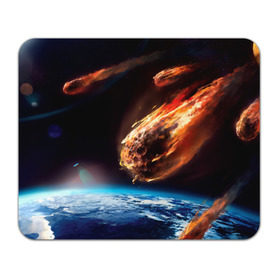 Коврик прямоугольный с принтом Метеориты в Новосибирске, натуральный каучук | размер 230 х 185 мм; запечатка лицевой стороны | Тематика изображения на принте: астероид | земля | космос | метеор | планета