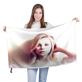 Флаг 3D с принтом Хлоя Грейс Морец в Новосибирске, 100% полиэстер | плотность ткани — 95 г/м2, размер — 67 х 109 см. Принт наносится с одной стороны | chloe | moretz | волна | кино | пипец