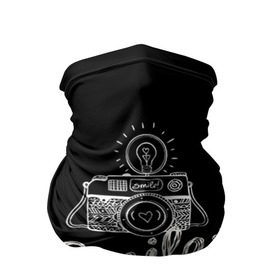 Бандана-труба 3D с принтом Smile в Новосибирске, 100% полиэстер, ткань с особыми свойствами — Activecool | плотность 150‒180 г/м2; хорошо тянется, но сохраняет форму | camera | smile | вспышка | зеркалка | камера | фотик | фото | фотоаппарат | фотографировать